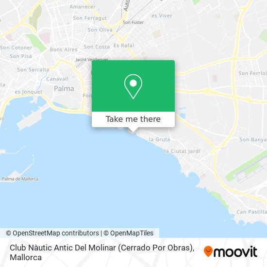 mapa Club Nàutic Antic Del Molinar (Cerrado Por Obras)