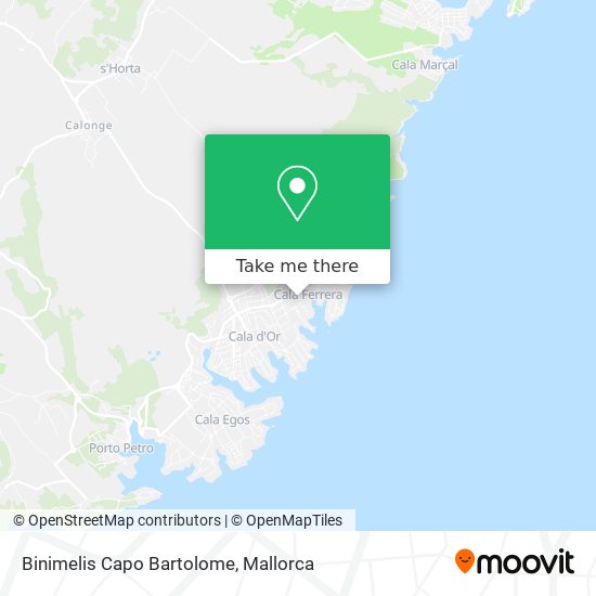 mapa Binimelis Capo Bartolome