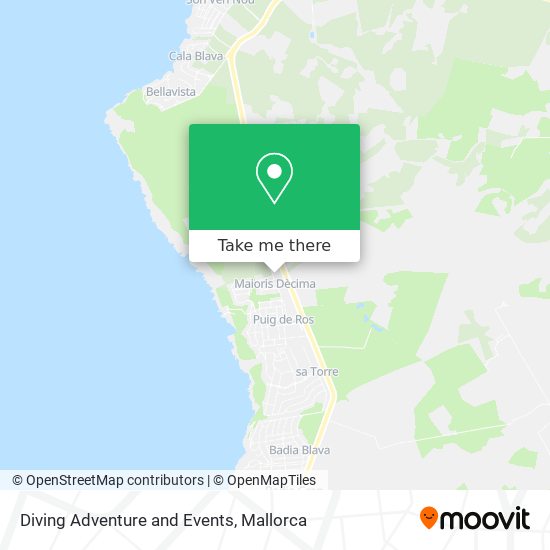 Diving Adventure and Events map