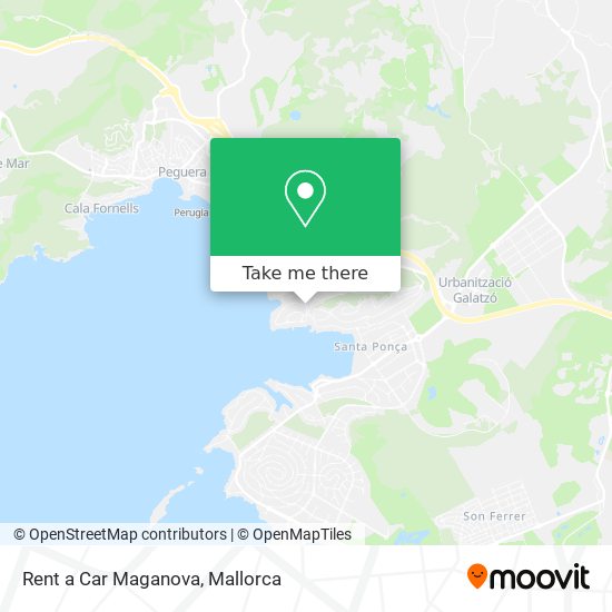 mapa Rent a Car Maganova