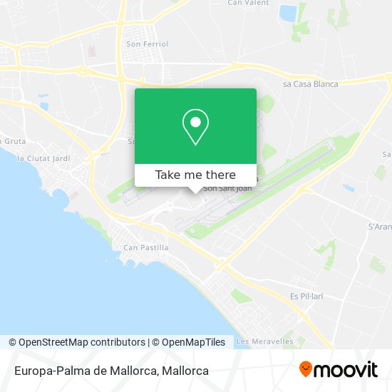 mapa Europa-Palma de Mallorca