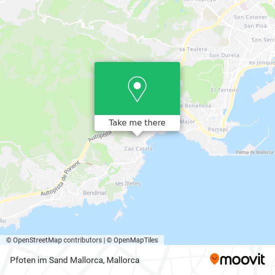 Pfoten im Sand Mallorca map