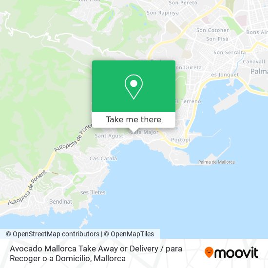 mapa Avocado Mallorca Take Away or Delivery / para Recoger o a Domicilio
