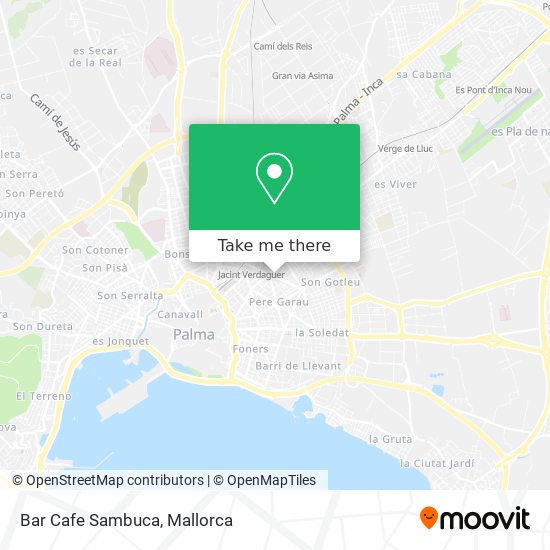 mapa Bar Cafe Sambuca