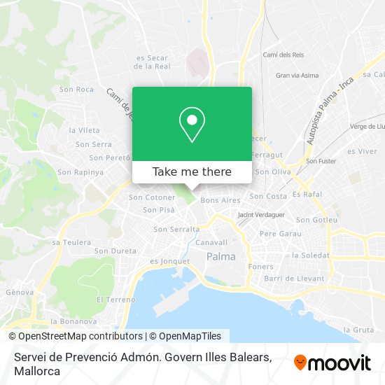 mapa Servei de Prevenció Admón. Govern Illes Balears
