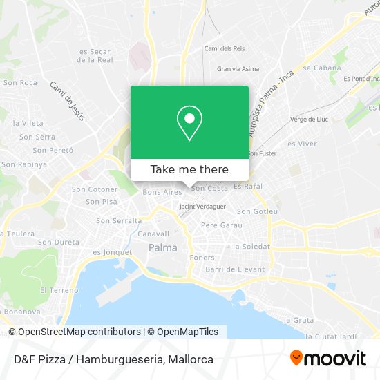 mapa D&F Pizza / Hamburgueseria