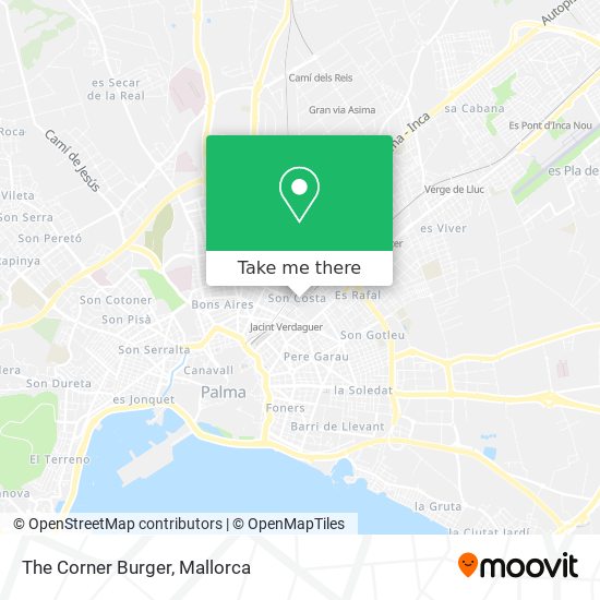 The Corner Burger map