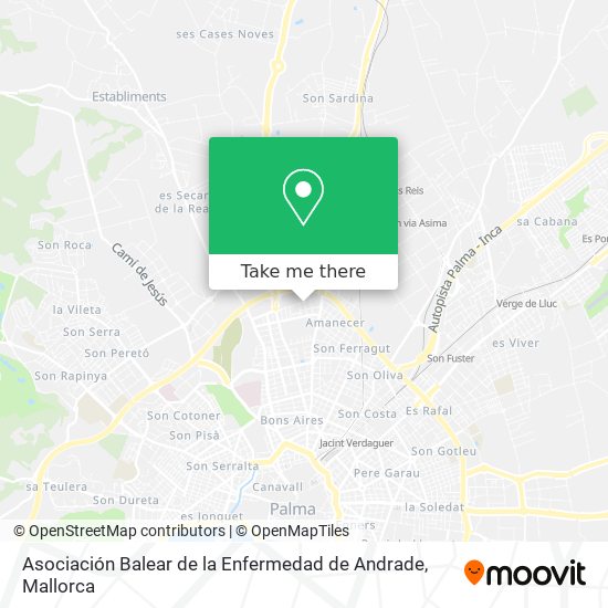 mapa Asociación Balear de la Enfermedad de Andrade