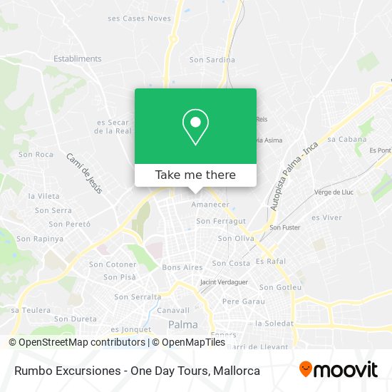 Rumbo Excursiones - One Day Tours map