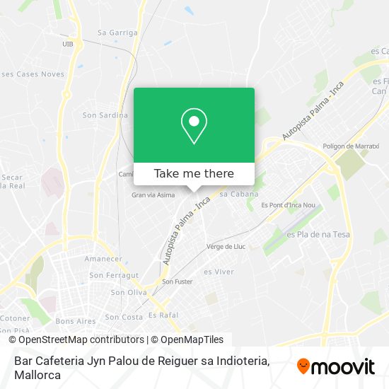 Bar Cafeteria Jyn Palou de Reiguer sa Indioteria map