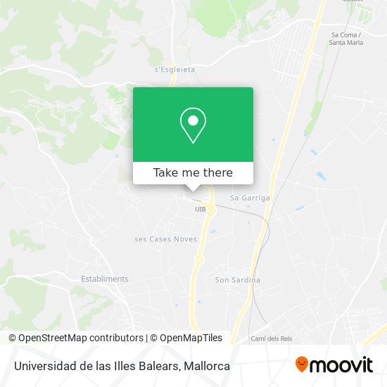 mapa Universidad de las Illes Balears
