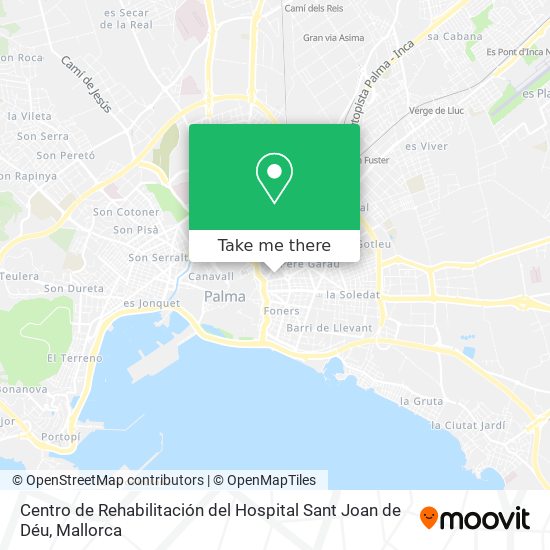 mapa Centro de Rehabilitación del Hospital Sant Joan de Déu