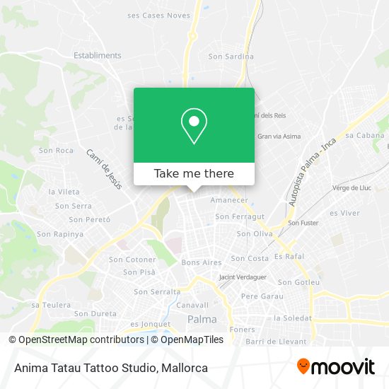 mapa Anima Tatau Tattoo Studio