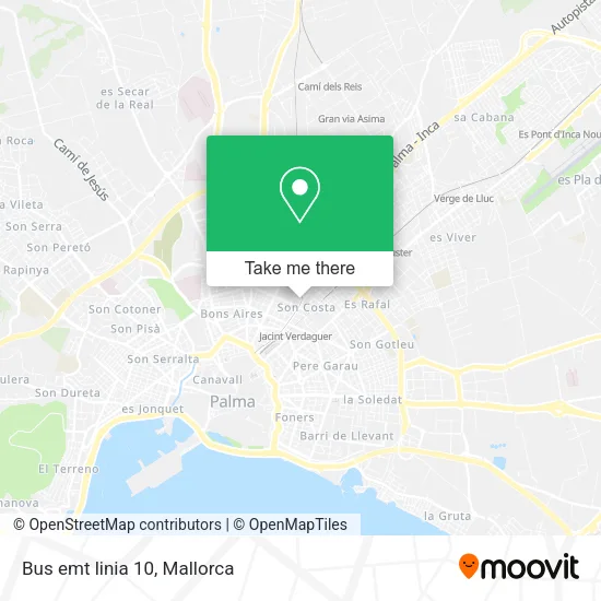 Bus emt linia 10 map