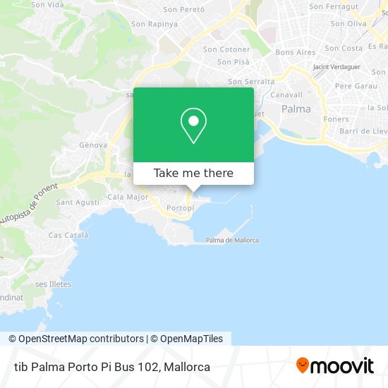 mapa tib Palma Porto Pi Bus 102