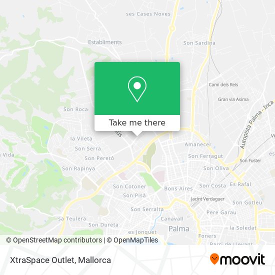 mapa XtraSpace Outlet