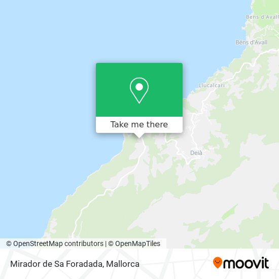mapa Mirador de Sa Foradada