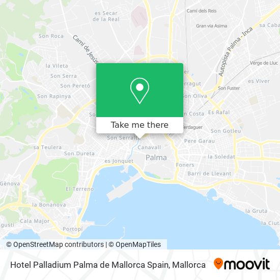 Hotel Palladium Palma de Mallorca Spain map