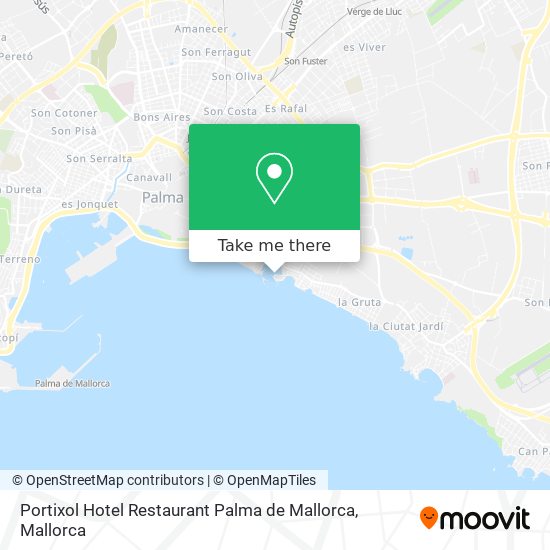 mapa Portixol Hotel Restaurant Palma de Mallorca