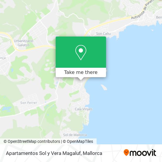 mapa Apartamentos Sol y Vera Magaluf