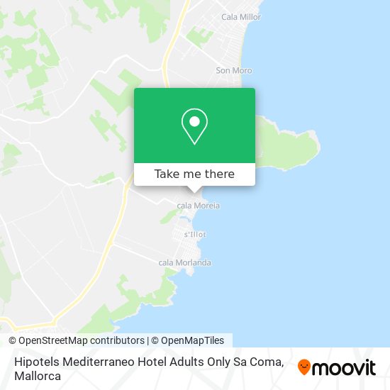 mapa Hipotels Mediterraneo Hotel Adults Only Sa Coma
