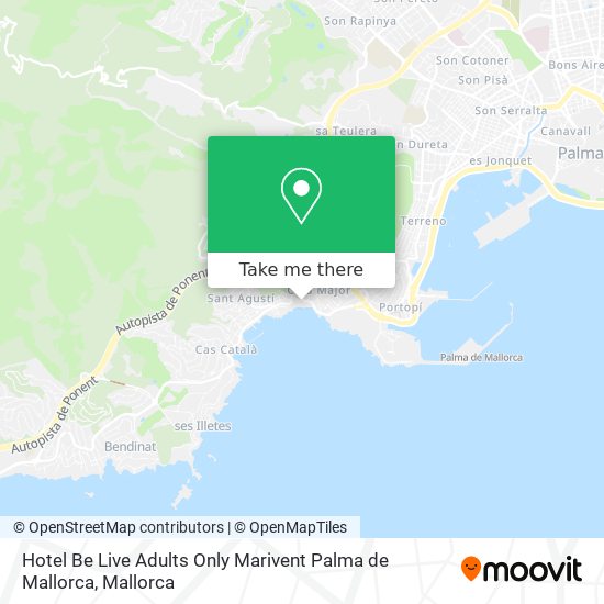 mapa Hotel Be Live Adults Only Marivent Palma de Mallorca