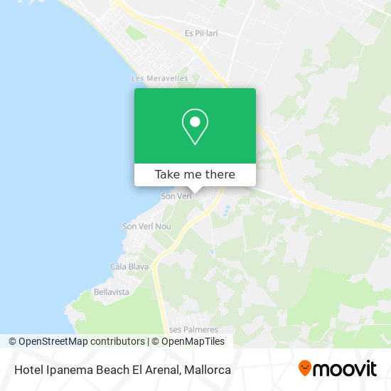 mapa Hotel Ipanema Beach El Arenal