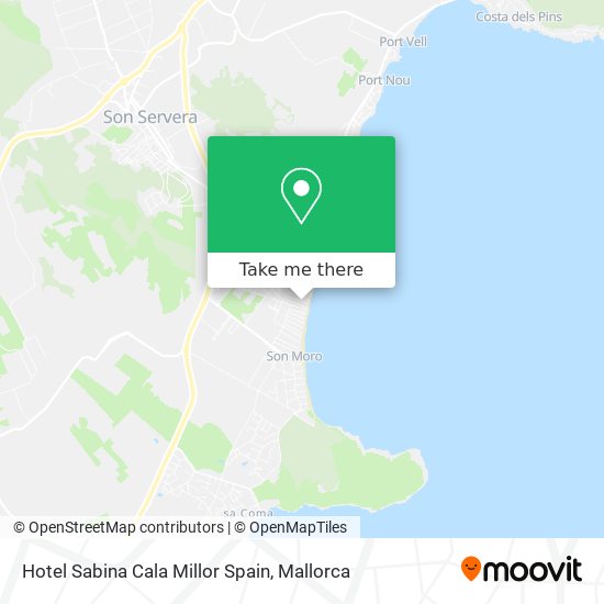 Hotel Sabina Cala Millor Spain map