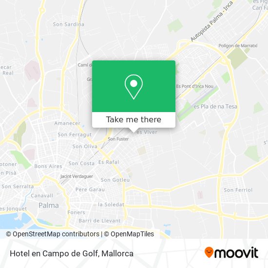 Hotel en Campo de Golf map
