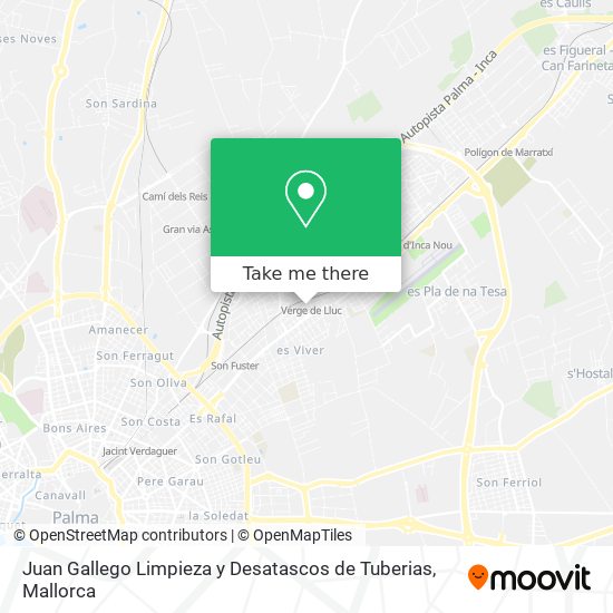 Juan Gallego Limpieza y Desatascos de Tuberias map