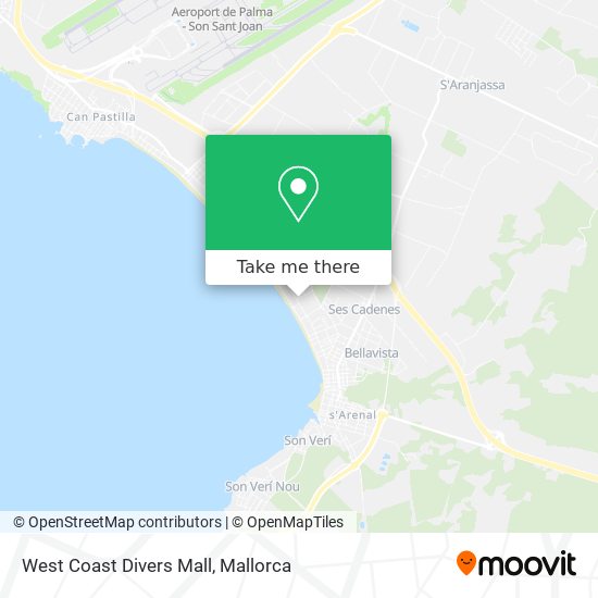 West Coast Divers Mall map