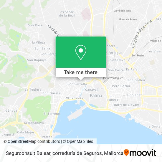 mapa Segurconsult Balear, correduría de Seguros