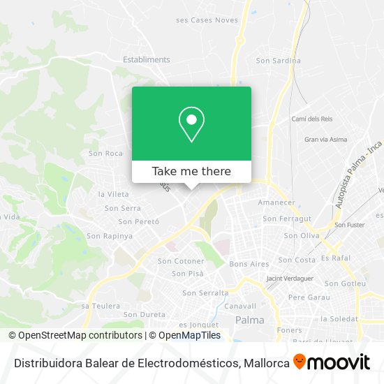 mapa Distribuidora Balear de Electrodomésticos