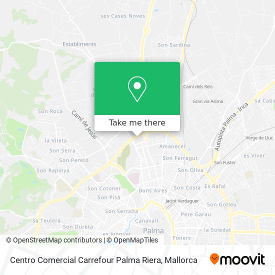 mapa Centro Comercial Carrefour Palma Riera