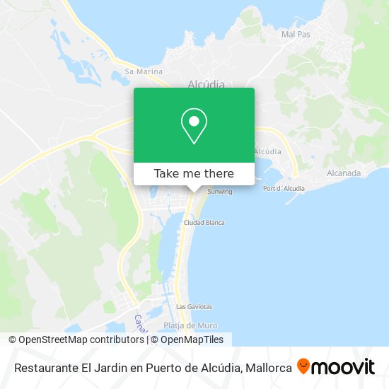 mapa Restaurante El Jardin en Puerto de Alcúdia