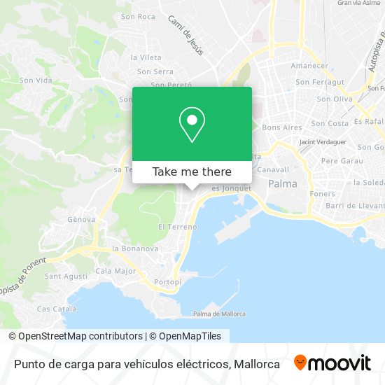 Punto de carga para vehículos eléctricos map