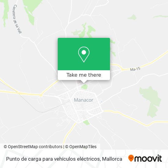 mapa Punto de carga para vehículos eléctricos