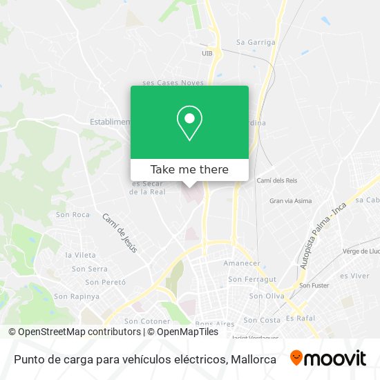 Punto de carga para vehículos eléctricos map