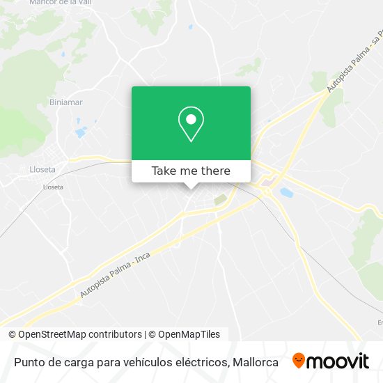 mapa Punto de carga para vehículos eléctricos