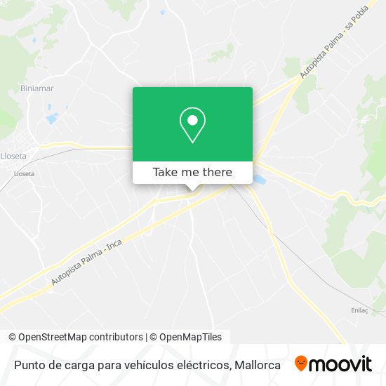 Punto de carga para vehículos eléctricos map