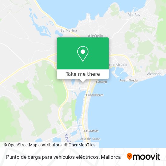 mapa Punto de carga para vehículos eléctricos