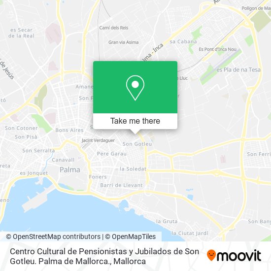 mapa Centro Cultural de Pensionistas y Jubilados de Son Gotleu. Palma de Mallorca.