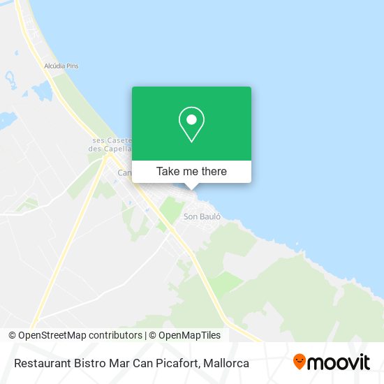 mapa Restaurant Bistro Mar Can Picafort