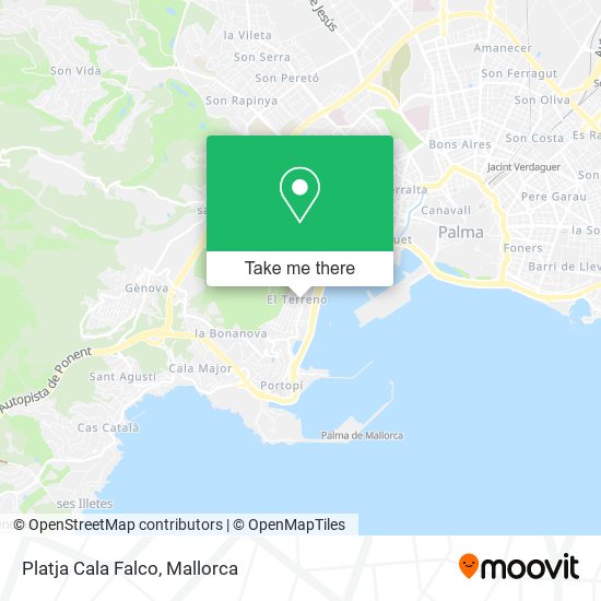 mapa Platja Cala Falco