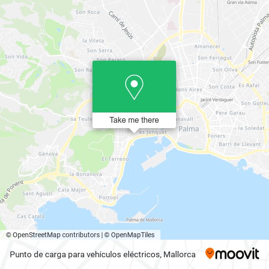 Punto de carga para vehículos eléctricos map