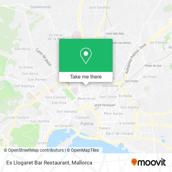 mapa Es Llogaret Bar Restaurant