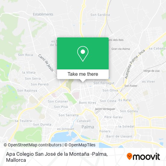 Apa Colegio San José de la Montaña -Palma map