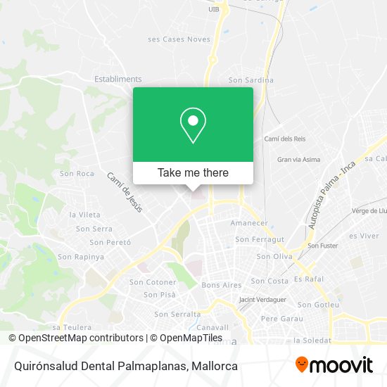 Quirónsalud Dental Palmaplanas map