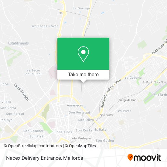 Nacex Delivery Entrance map