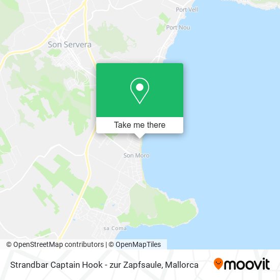 mapa Strandbar Captain Hook - zur Zapfsaule